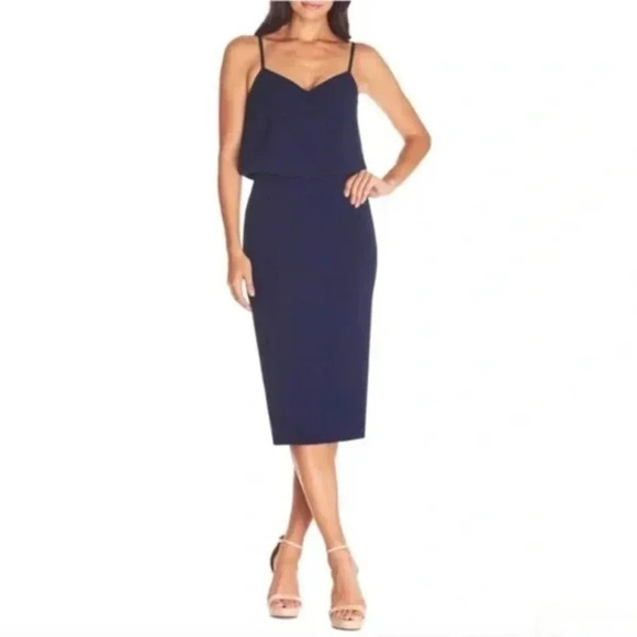 NWT Dress the Population Alondra Blouson Sheath Dress Size Small - Picture 1 of 4
